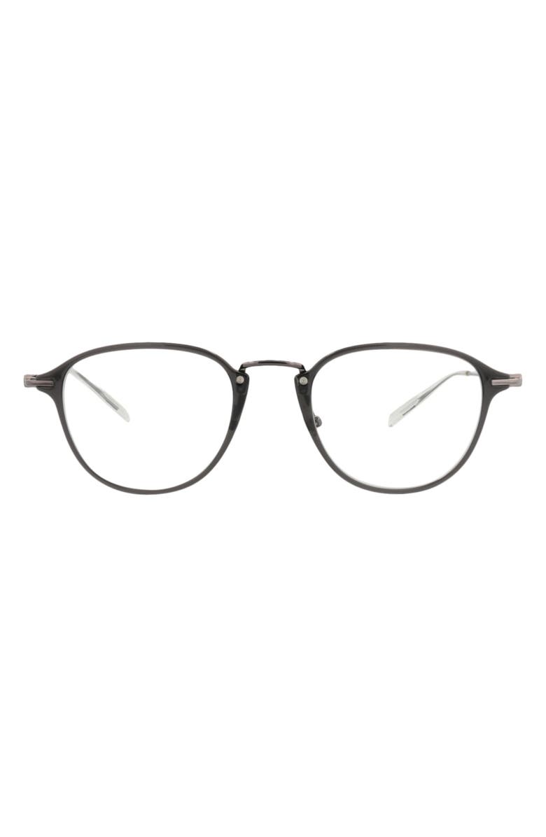 Montblanc 51mm Round Optical Glasses, Main, color, Grey Ruthenium Transparent
