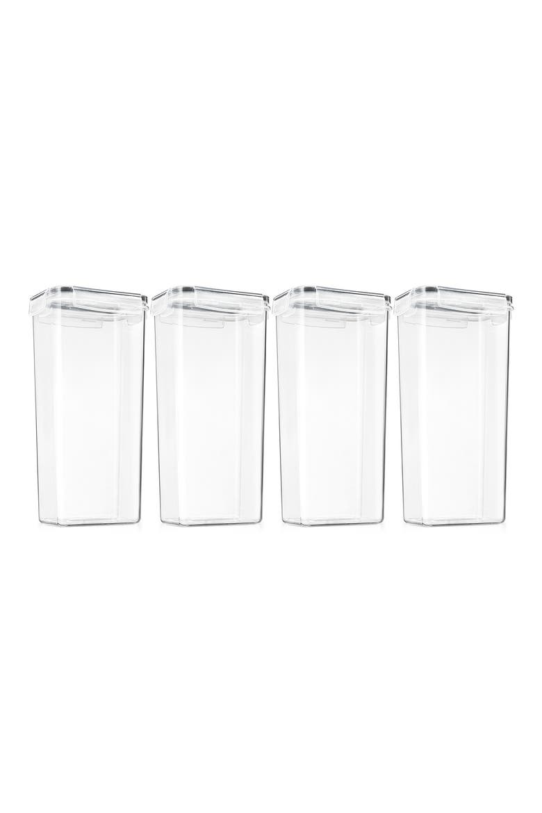 4-Pack Airtight Dry Food Storage Containers, Alternate, color, CLEAR