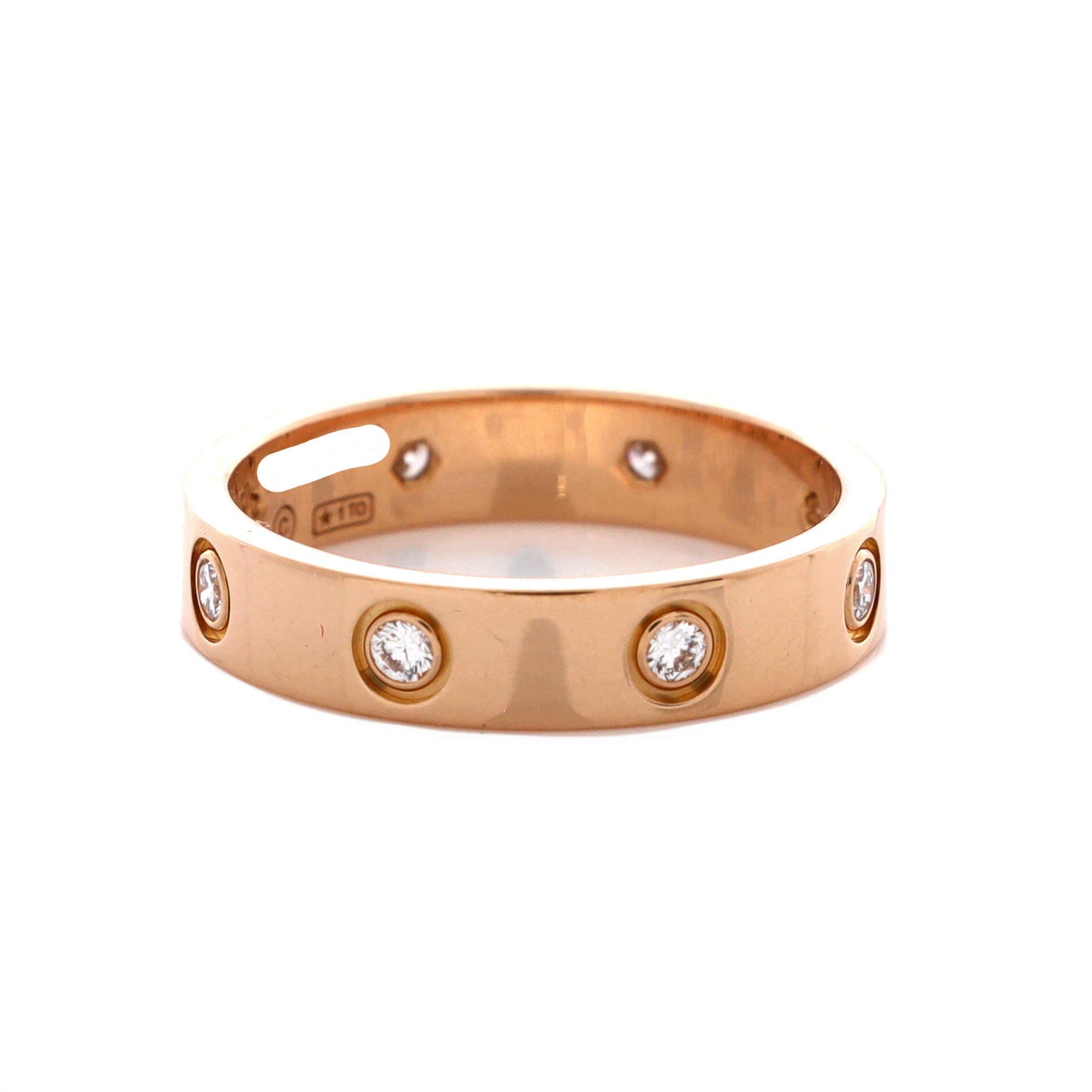 Love Wedding Band 8 Diamonds Ring 18K Rose Gold with Diamonds, Alternate, color, Metallic Gold
