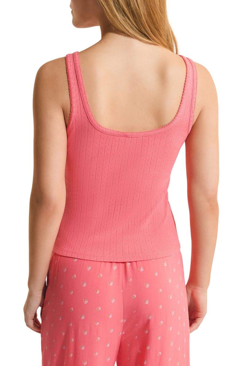 Etam Odelia Sorbet Cotton Pointelle Pajama Tank, Alternate, color, Grenadine