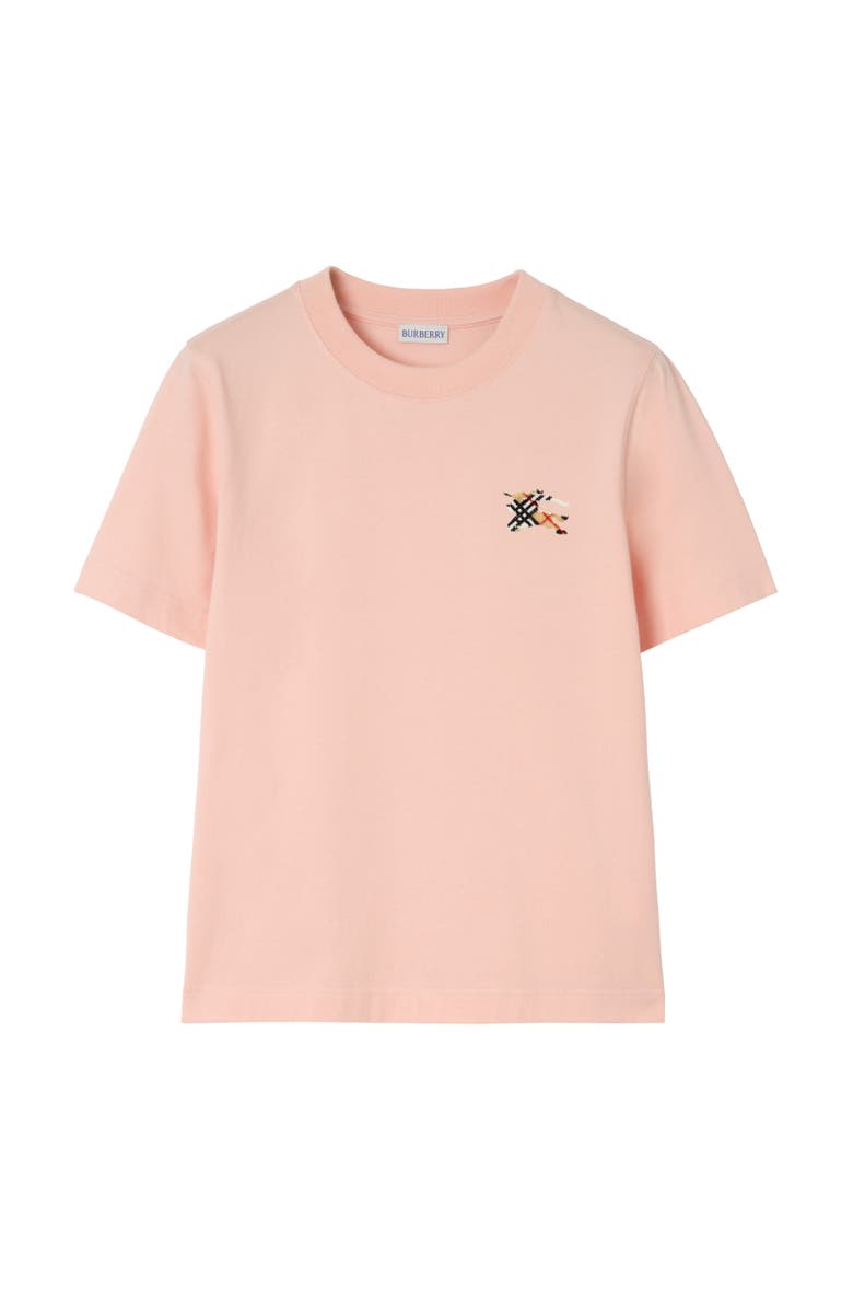 Burberry Knight Check Cotton T-shirt, Alternate, color, Compact Pink
