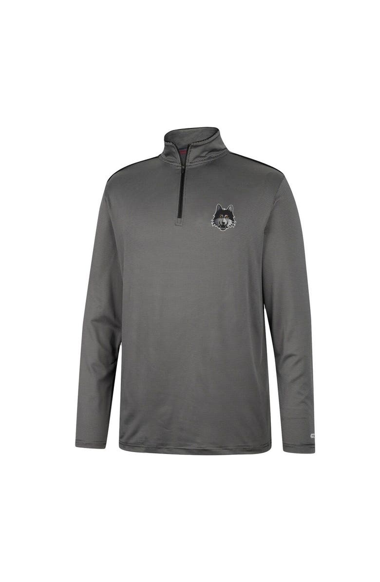 COLOSSEUM Men's Colosseum Charcoal Loyola Chicago Ramblers Logo Quarter-Zip Windshirt, Alternate, color, 