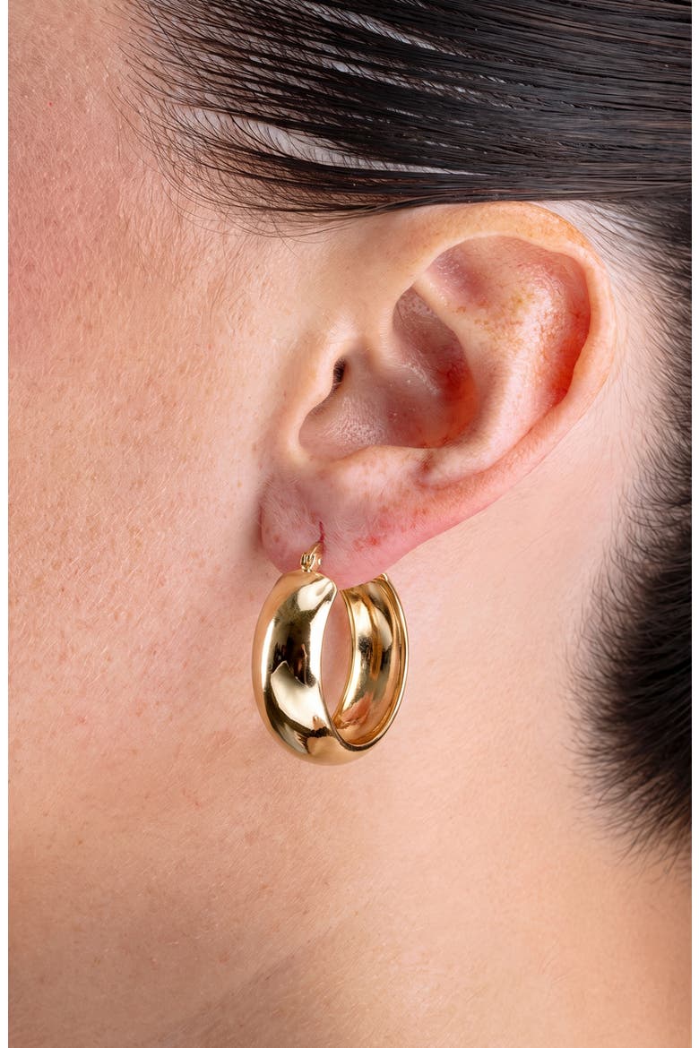 Classic Polished Hoop Earrings, Alternate, color, GOLD