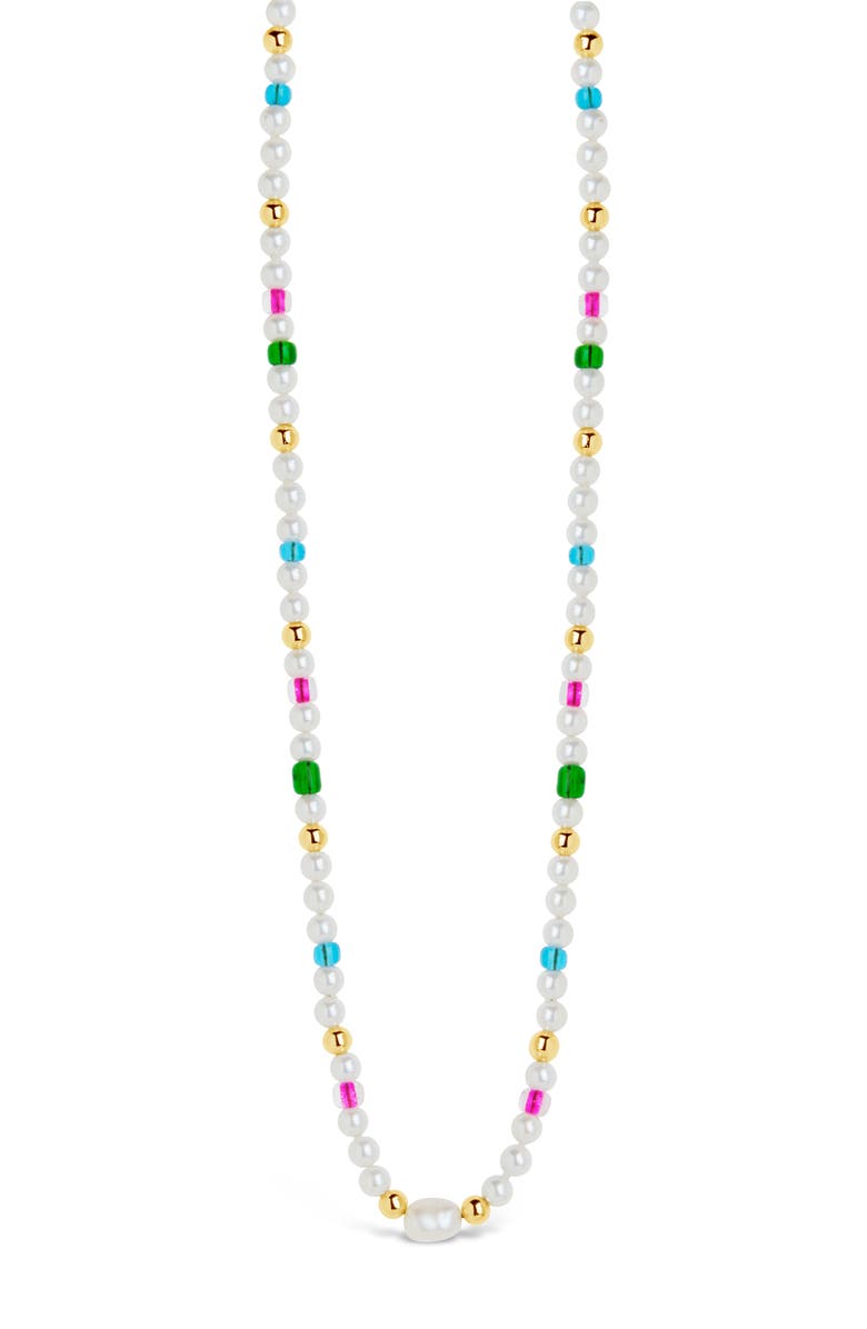 Sterling Forever Polly Beaded Necklace, Alternate, color, Gold