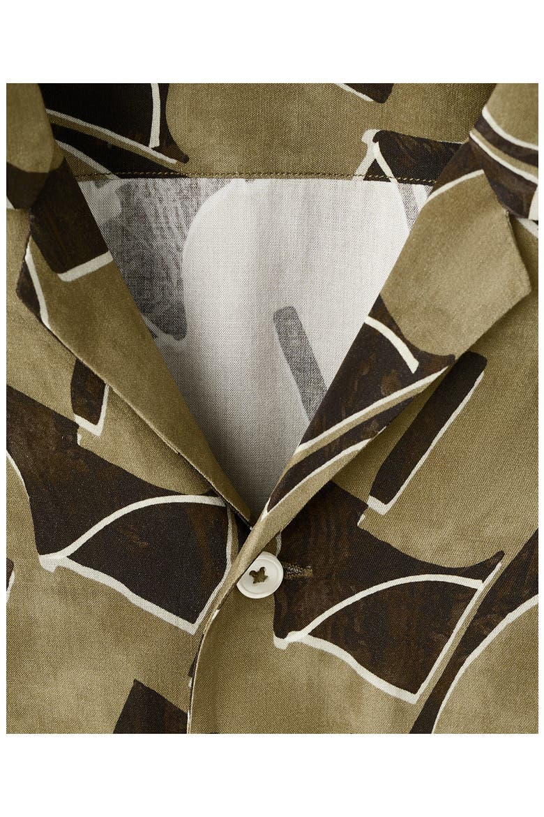 Abstract Print Camp Shirt, Alternate, color, OCHRE