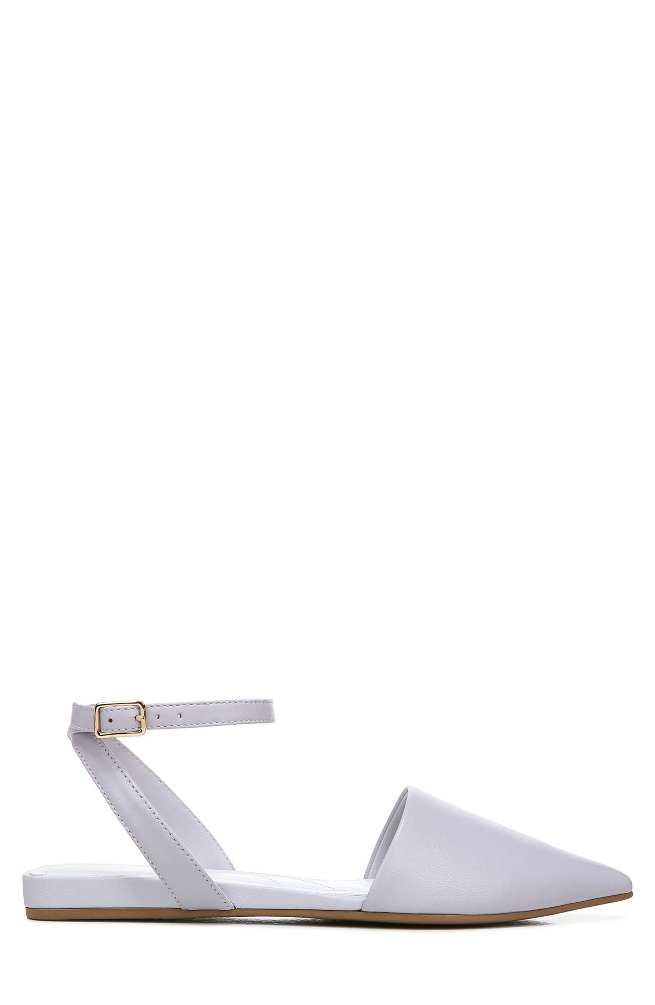 Cira Pointed Toe Ankle Strap Flat, Alternate, color, SOFT LILAC