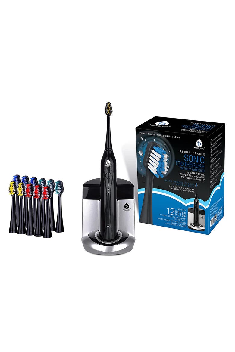 Electric Toothbrush with UV Sanitizer, Alternate, color, BLACK