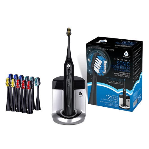 Pursonic Deluxe Plus Electric Rechargeable Toothbrush With Built In Uv Sanitizer In Black