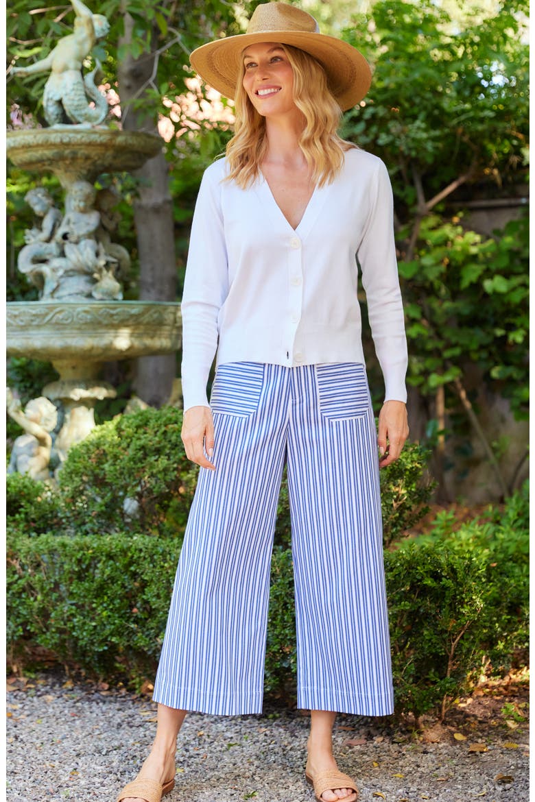 Stripe Crop Wide Leg Pants, Alternate, color, BLUE/WHITE