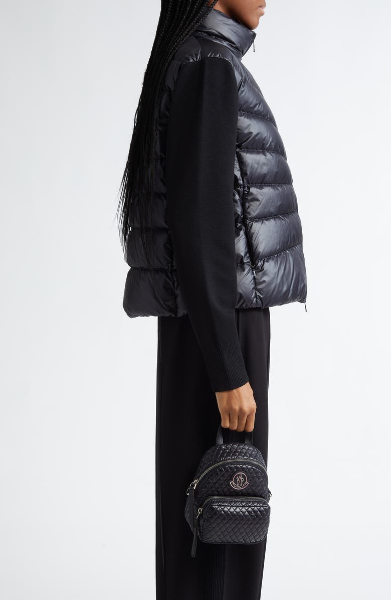 Moncler Small Kilia Quilted Nylon Crossbody Bag, Alternate, color, Black