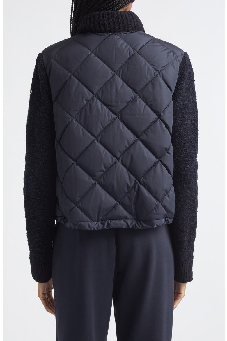Chenille Sleeve Quilted Down Jacket, Alternate, color, BLUE