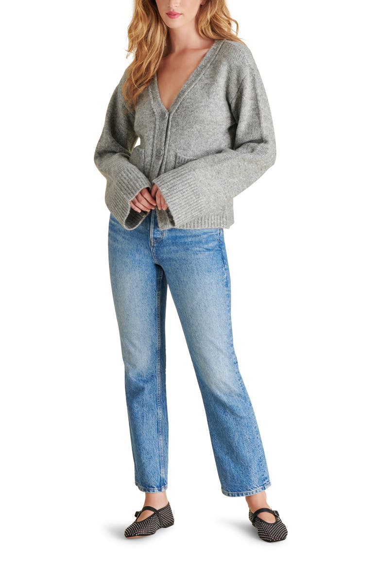 Odelia Flare Sleeve Cardigan, Alternate, color, GREY
