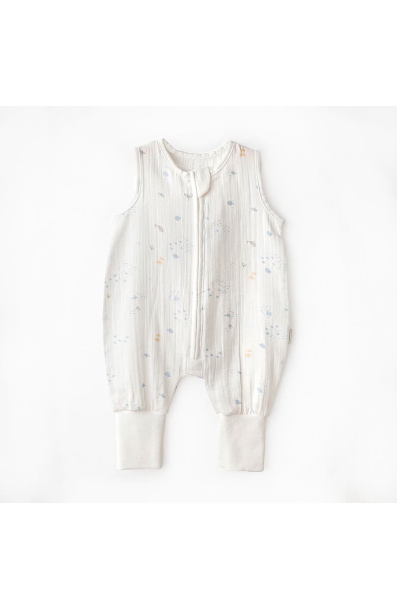 Andy Wawa Ocean Sleeveless Muslin Romper, Main, color, 