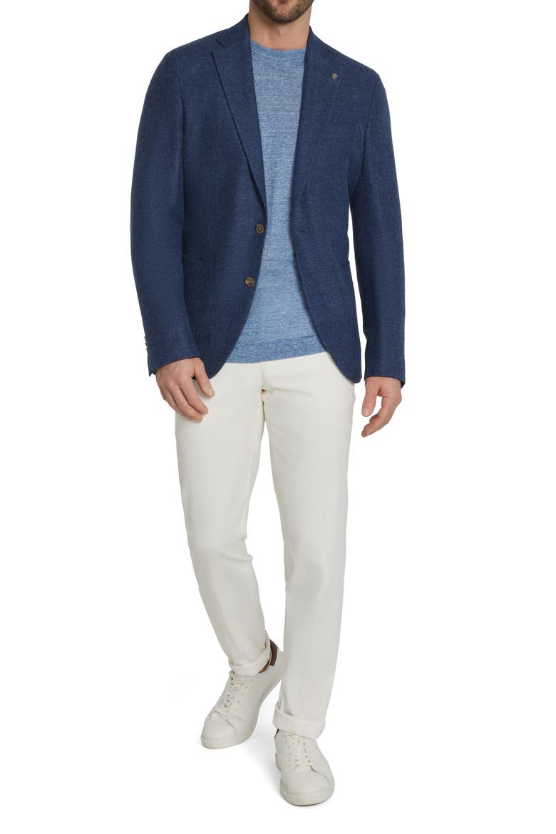 Hampton Solid Knit Wool & Linen Blend Sport Coat, Alternate, color, MEDIUM BLUE