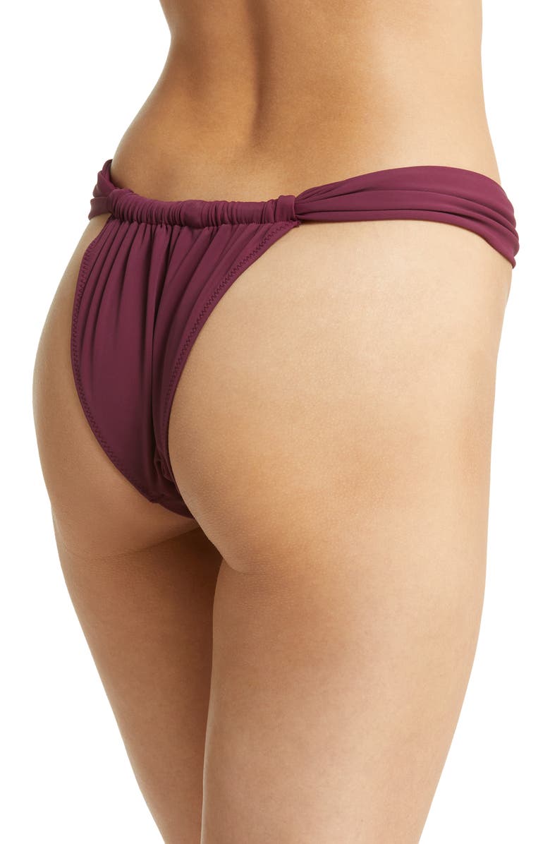 HOUSE OF CB Gathered Bikini Bottoms, Alternate, color, Prune