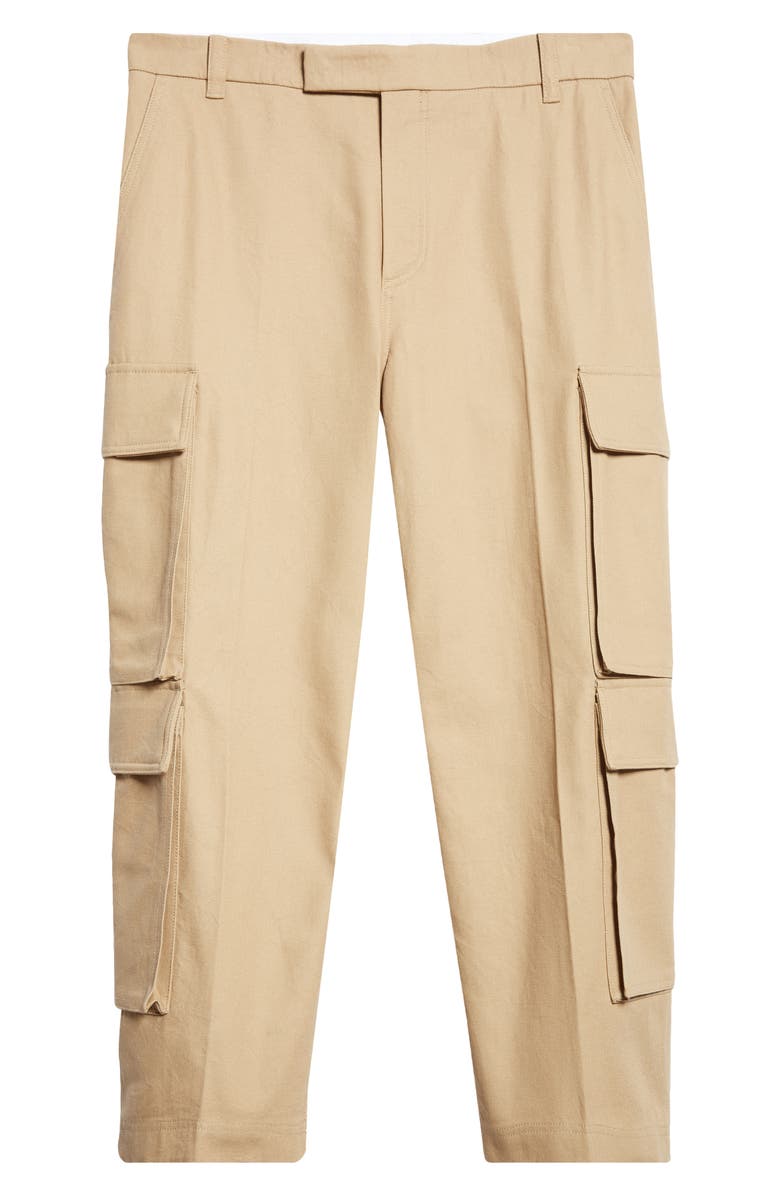 Thom Browne Washed Cotton Utility Chino Cargo Pants, Main, color, Camel