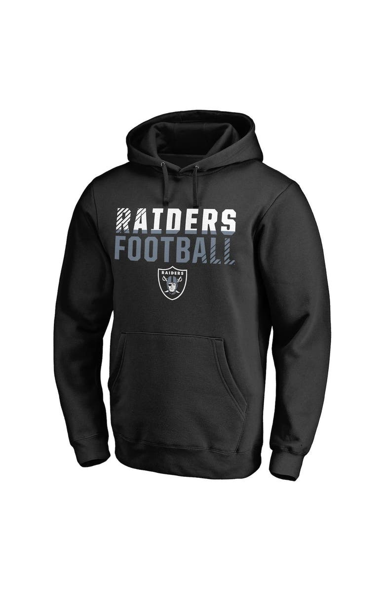 FANATICS Men's Fanatics Branded Black Las Vegas Raiders Fade Out Fitted Pullover Hoodie, Alternate, color,