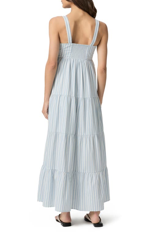 PAIGE PAIGE GINSENG STRIPE TIERED COTTON MAXI SUNDRESS 