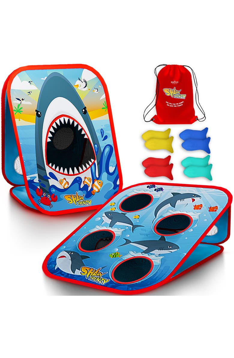 Swooc Games Shark Frenzy | 2-In-1 Bean Bag Toss Game For Kids, Main, color, Blue