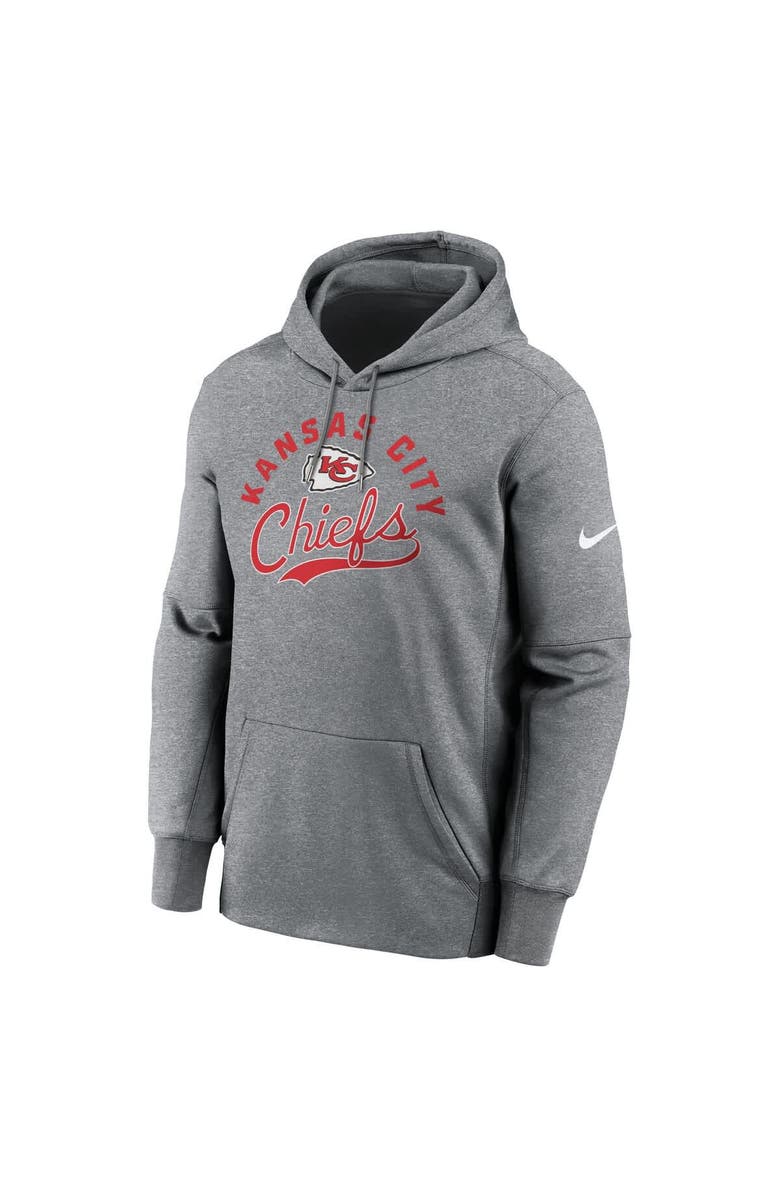 Nike Men's Nike Heather Gray Kansas City Chiefs Performance Fleece Pullover Hoodie, Alternate, color, Heather Gray