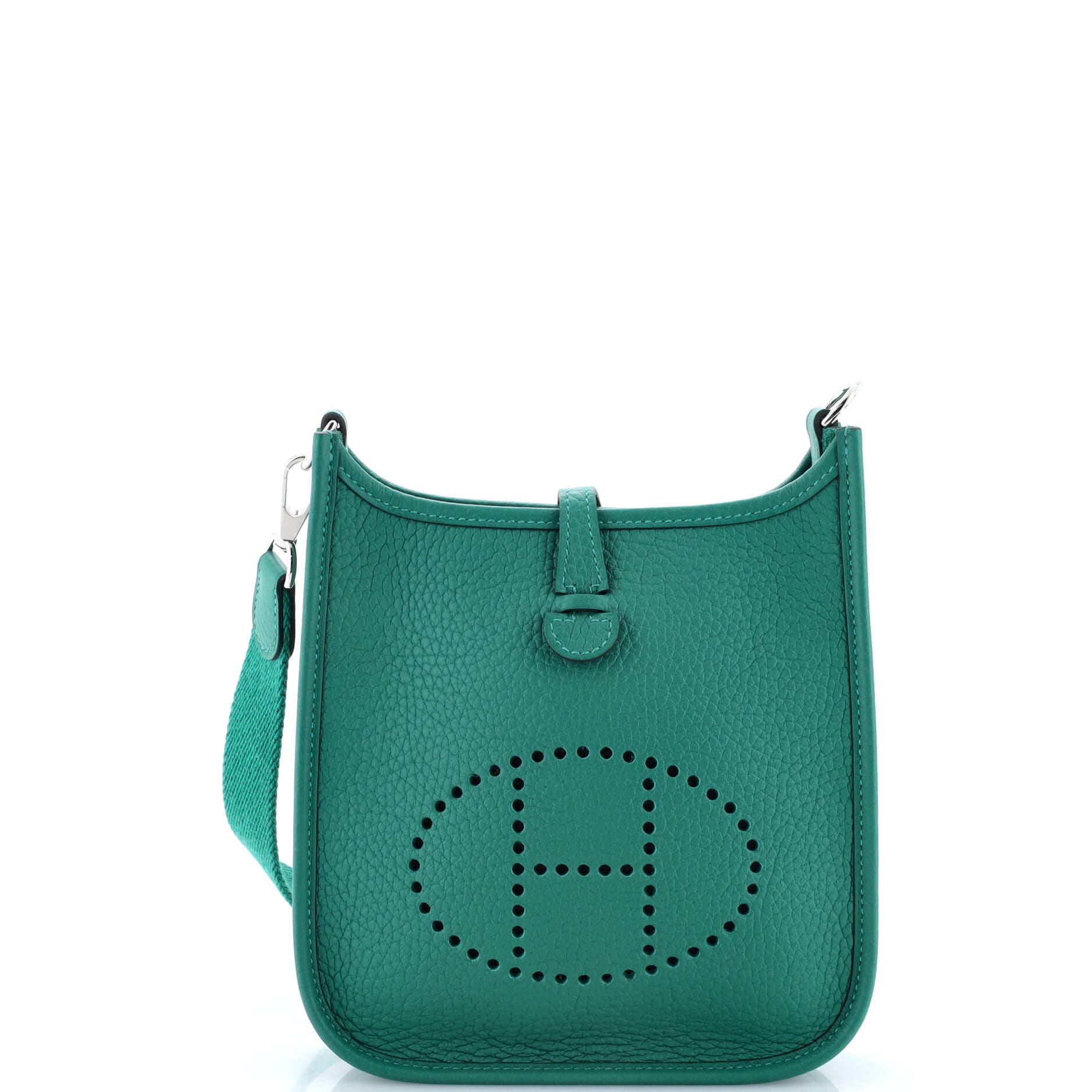 Pre-Owned Hermes Evelyne Bag Gen III Clemence TPM, Main, color, Vert Vertigo