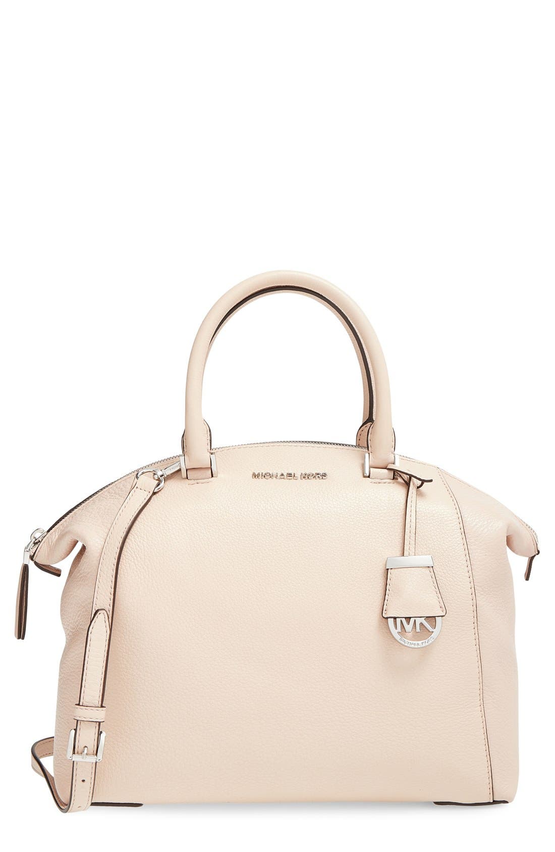 'Large Riley' Satchel, Main, color, BALLET/ SILVER