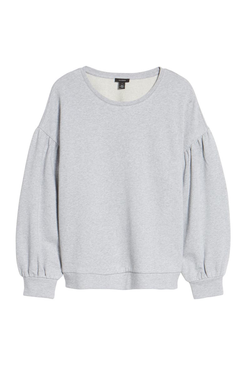Blouson Sleeve Sweatshirt, Alternate, color, GREY