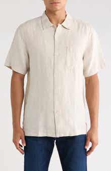 Tommy Bahama Sea Glass Short Sleeve Button-Up Linen Camp Shirt