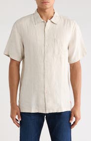 Tommy Bahama Sea Glass Short Sleeve Button-Up Linen Camp Shirt