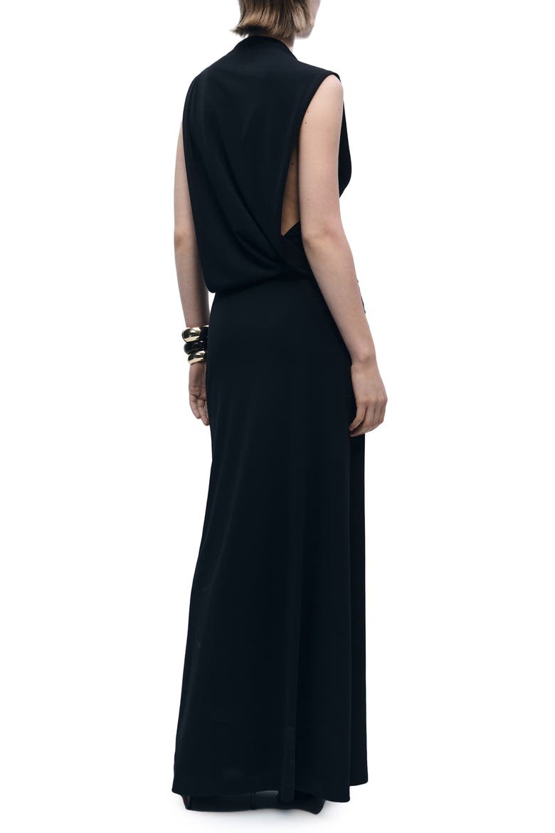 Asymmetric Column Dress, Alternate, color, BLACK