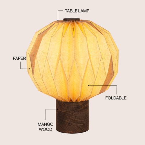 Jonathan Y Quincy 11" Modern Minimalist Paper Pleated Orb Accent Led Table Lamp In Brown