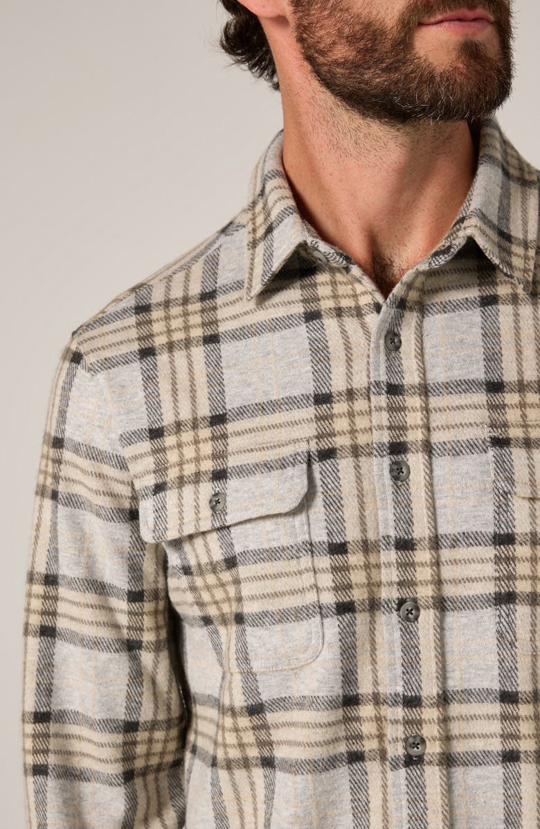 7 Diamonds Generation Plaid Stretch Flannel Button-Up Shirt, Alternate, color, Beige