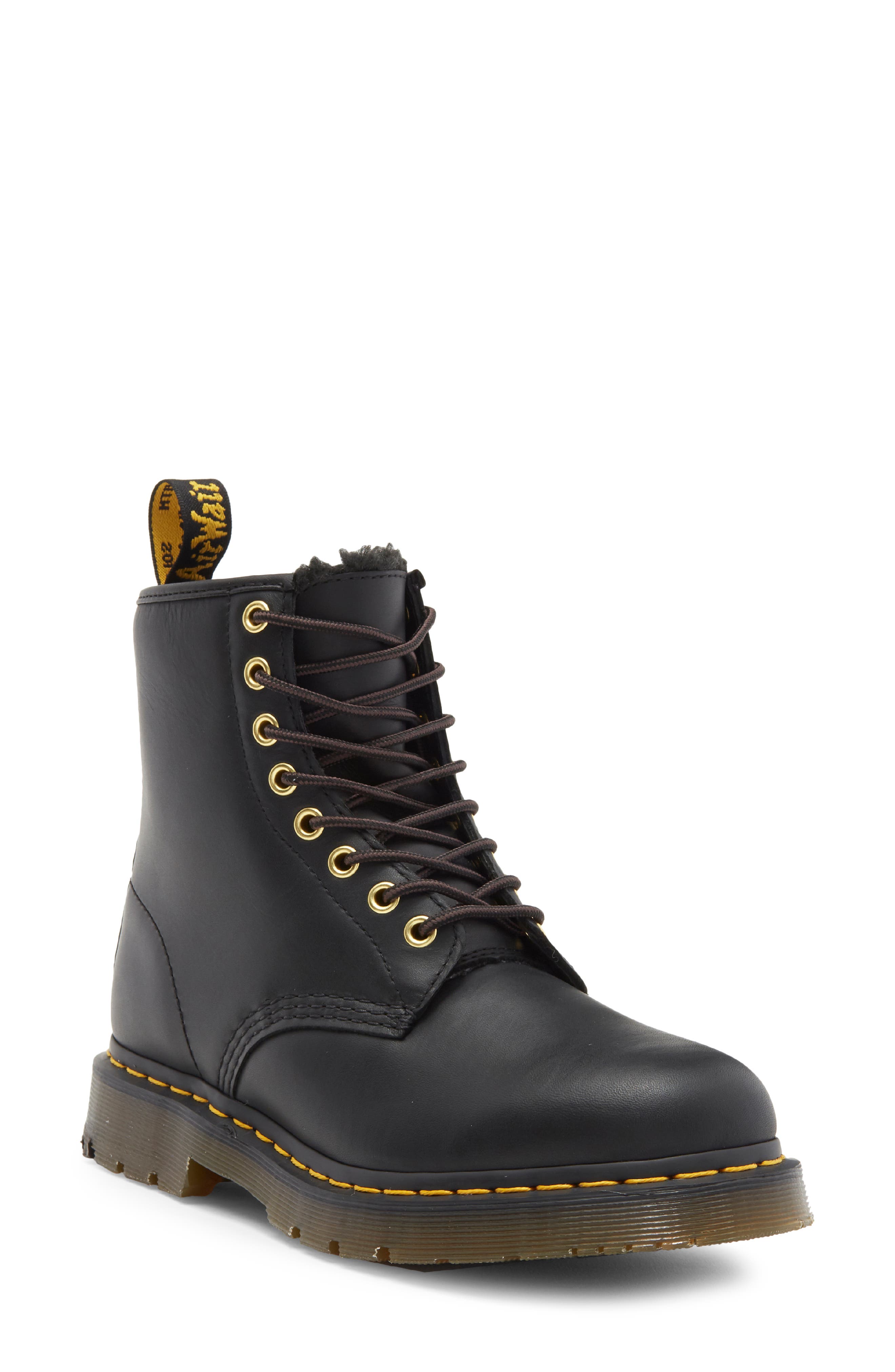 Dr. Martens 1460 Waterproof Wintergrip Faux Fur Lined Boot, Main, color, 