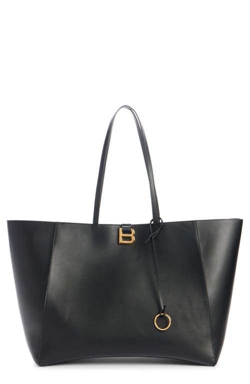 Balenciaga Large Hourglass Soft Leather Tote In 1000 Black