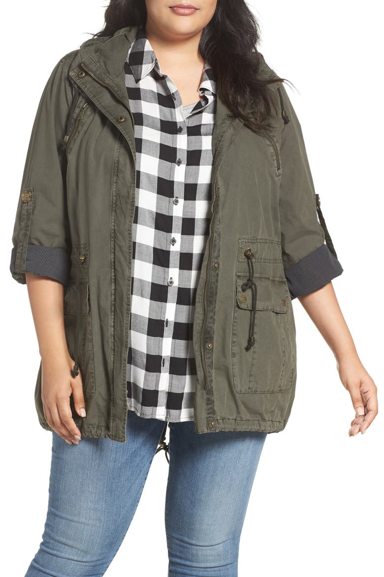 Levi's® Roll-Sleeve Anorak, Main, color, ARMY GREEN