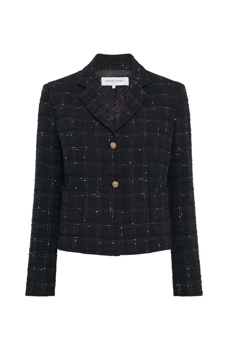 GERARD DAREL Tiana Single Breasted Tailored Blazer, Alternate, color, Black