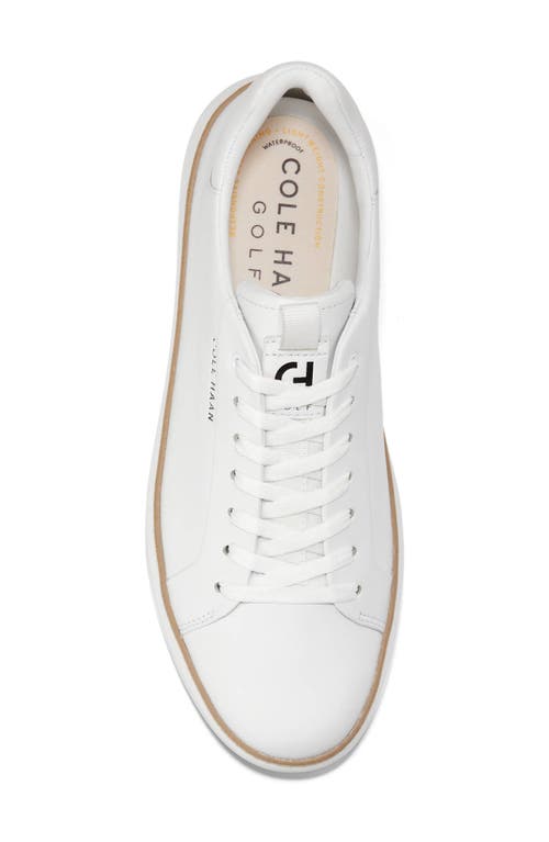 Cole Haan Grandpro Topspin Waterproof Golf Shoe In Optic White/natural