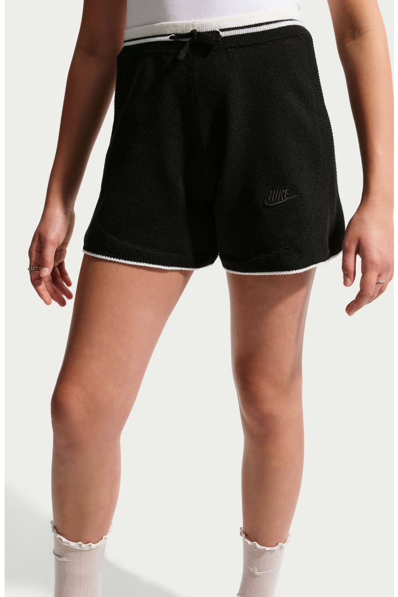 Kids' Track Shorts, Alternate, color, 010 BLACK/WHITE