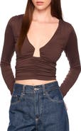 Susana Monaco Gathered Long Sleeve Top