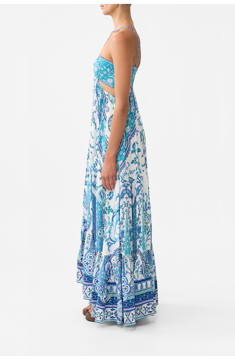 Camilla Gathered Cut Out Dress Isnik Lullaby, Alternate, color, Isnik Lullaby