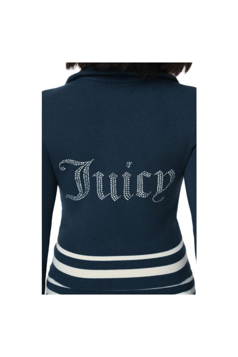 Sporty Logo Embellished Sweater Track Jacket, Alternate, color, REGAL BLUE