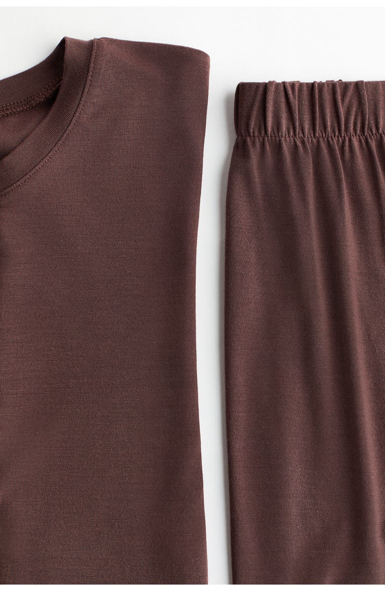 H&M Modal Pyjamas, Alternate, color, Dark Brown