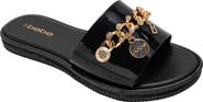bebe Chain Charm Slide Sandal