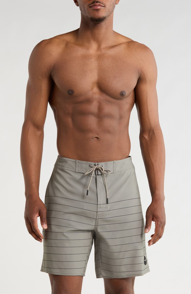 RVCA Steady Stripe Swim Shorts, Main, color, Aloe