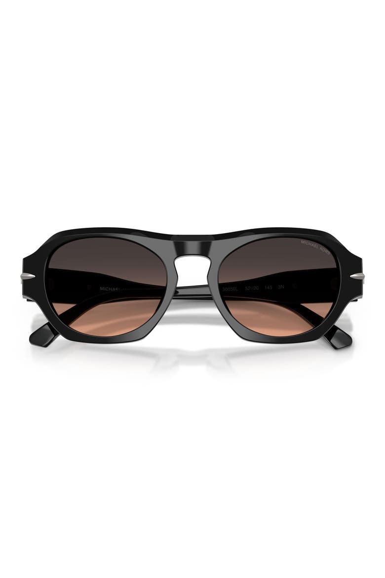 Toronto 52mm Gradient Geometric Sunglasses, Alternate, color, BLACK / BROWN GRADIENT