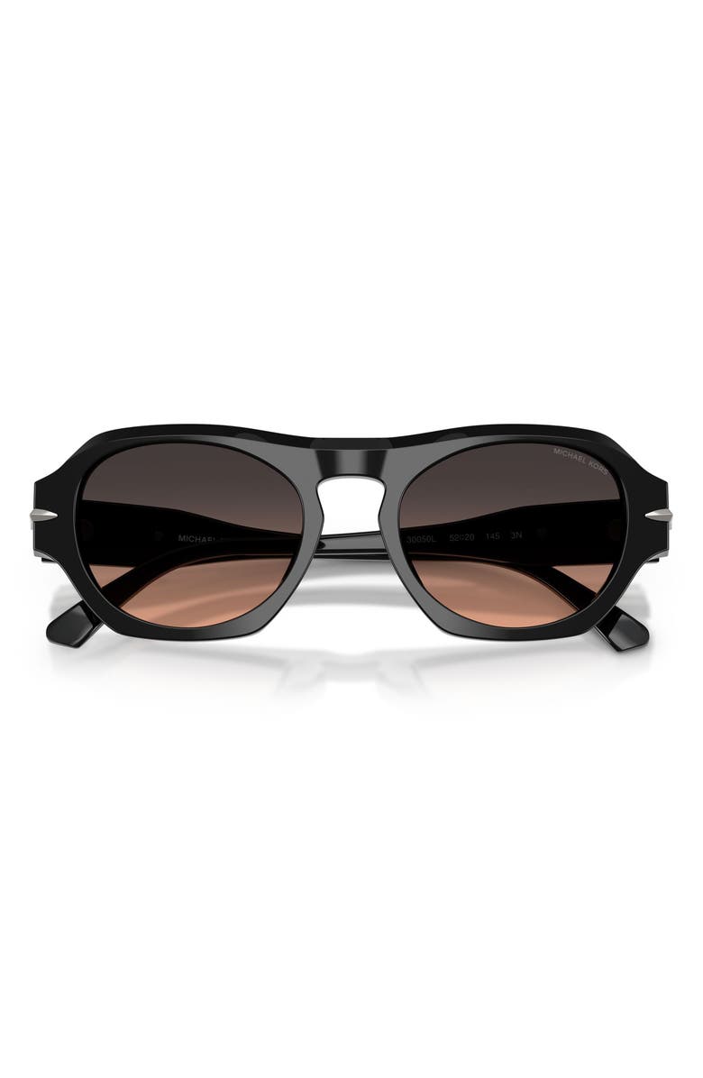 Michael Kors Toronto 52mm Gradient Geometric Sunglasses, Alternate, color, Black / Brown Gradient