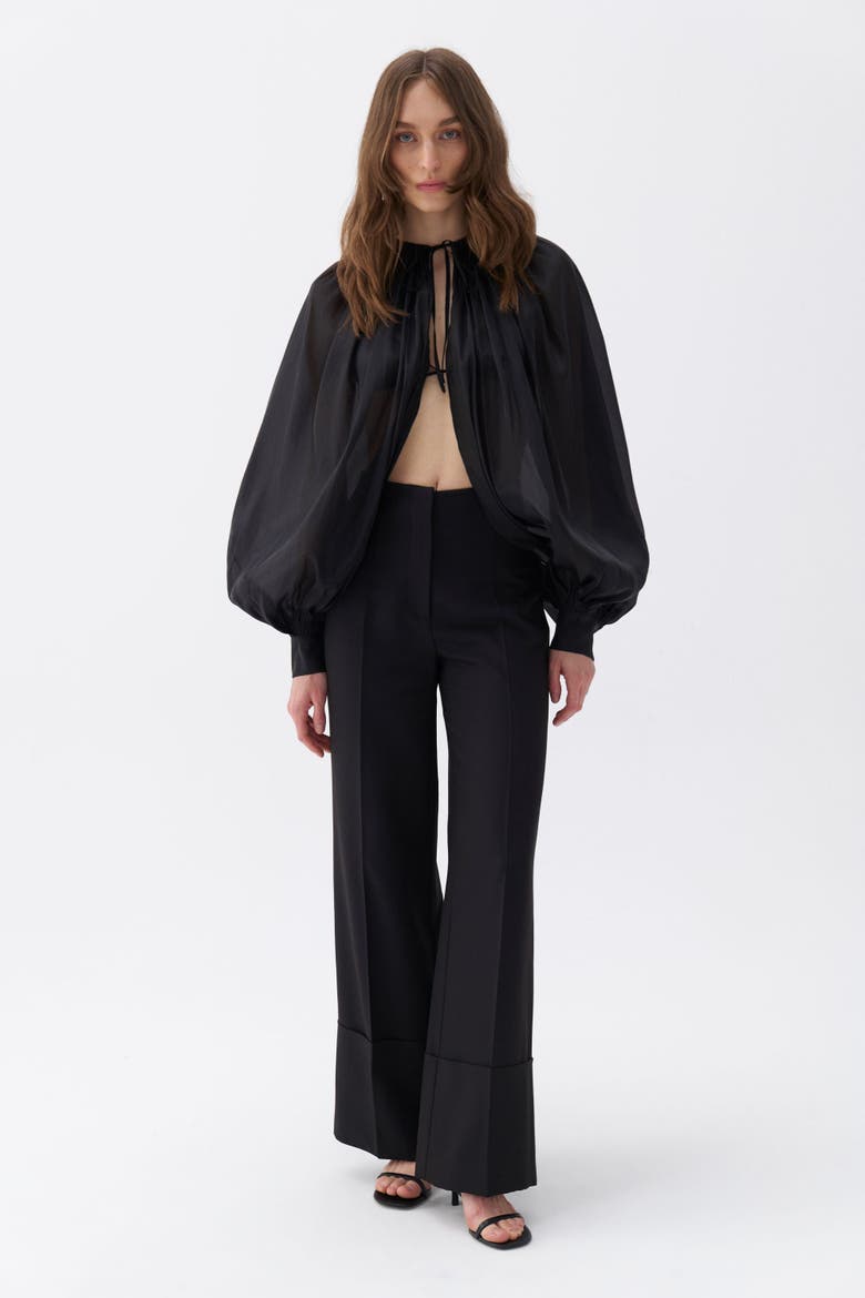Balloon Sleeve Bolero Jacket, Alternate, color, Black