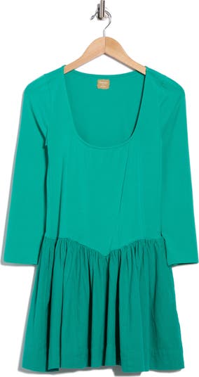 Onda Long Sleeve Stretch Cotton Minidress