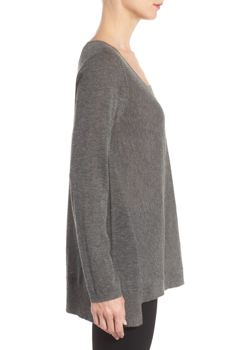 Eileen Fisher Scoop Neck Sweater, Alternate, color, Ash