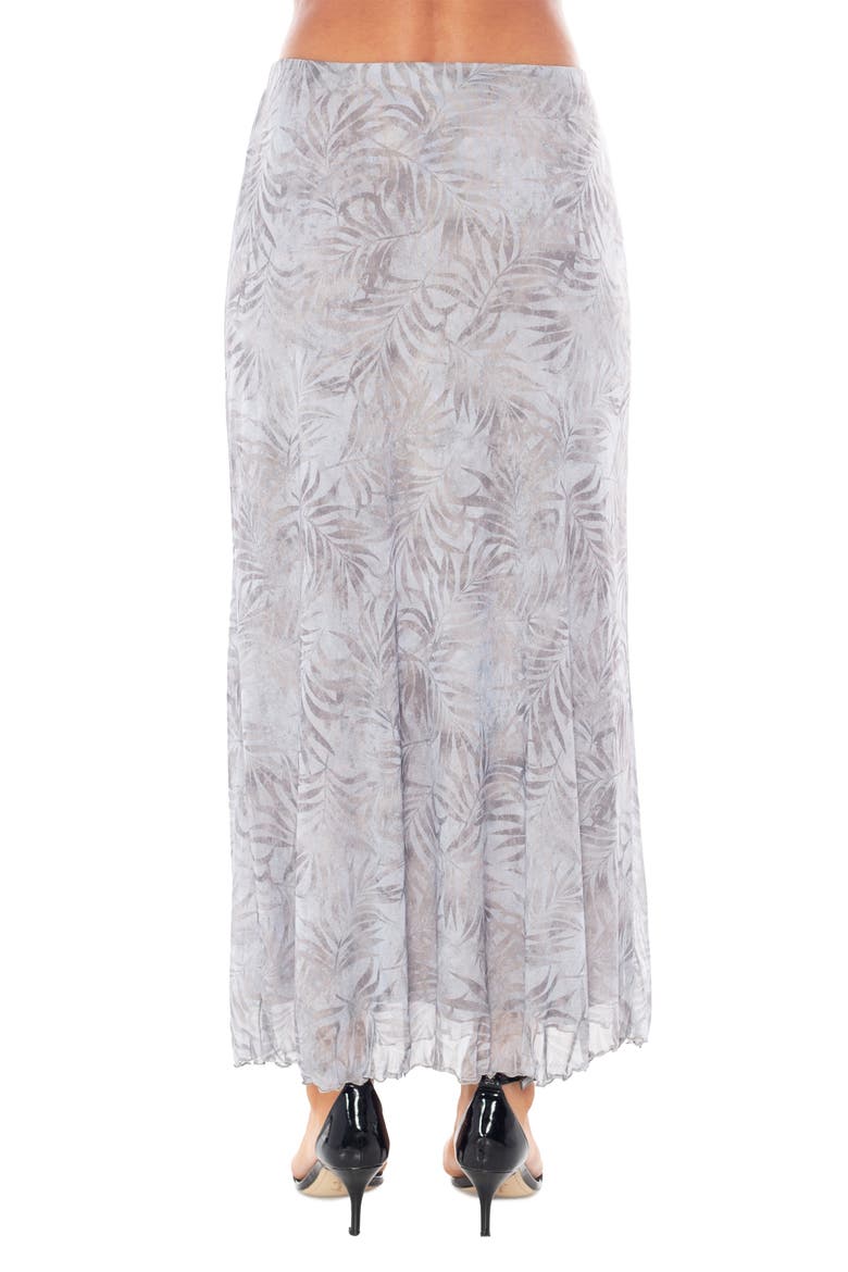 Printed Mesh Maxi Skirt, Alternate, color, CREAM/ WHITE